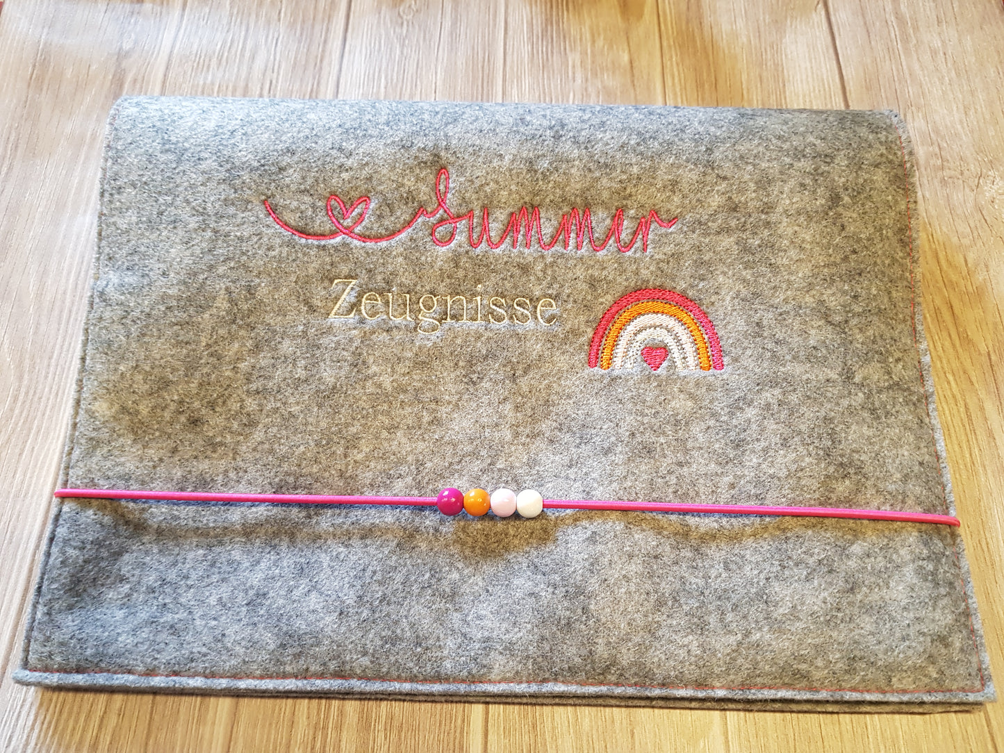 Zeugnismappe Zeugnisse Wunschnamen Geschenk Erinnerung Einschulung Regenbogen 🌈 Filz