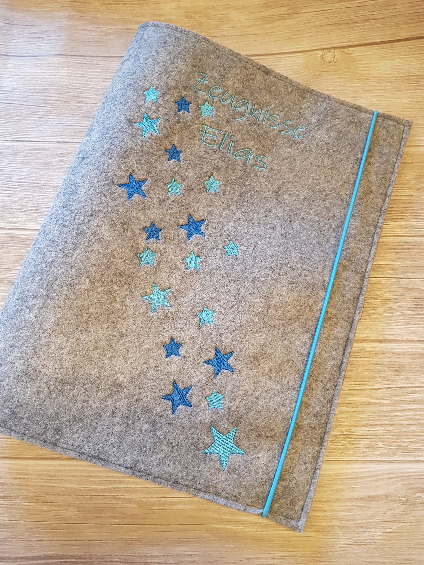 Zeugnismappe Zeugnisse Sterne Wunschnamen Filz Einschulung Geschenk Erinnerung